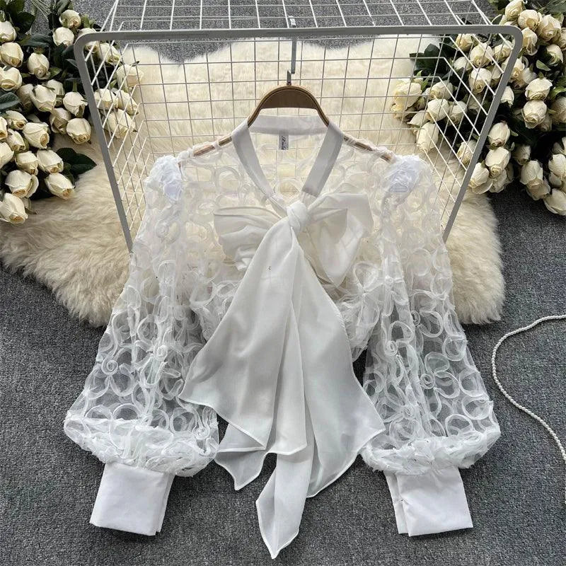 Levoire | Top avec des manches en abat-jour Blanc Une taille