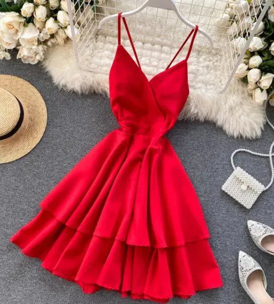 Levoire | Robe courte pour femmes avec un lien à l'arrière Véritable racine