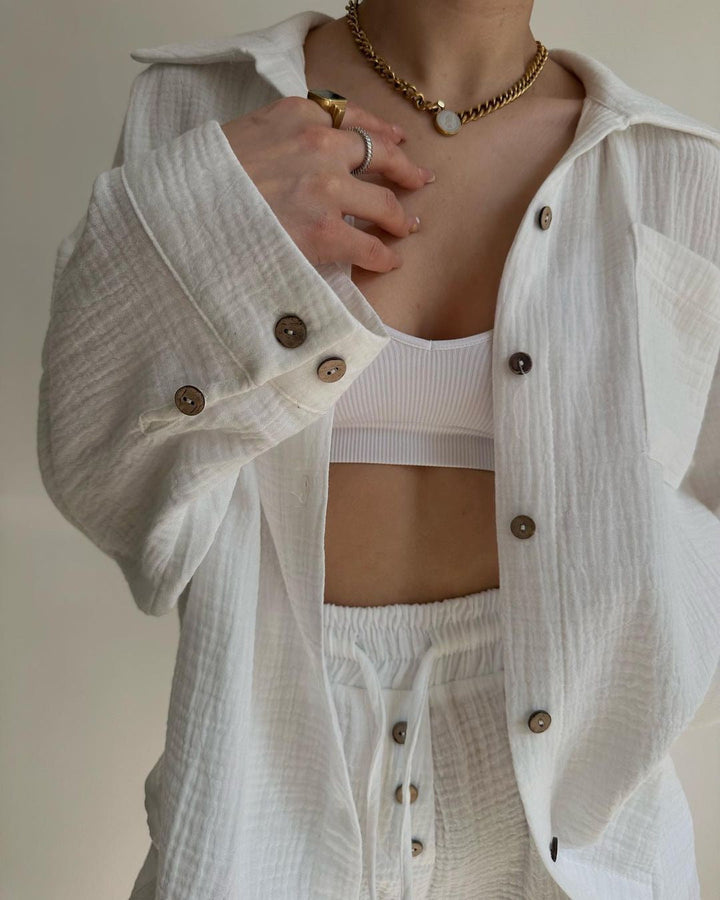 Levoire | Mode Et Confortable Ensemble Deux-Pièces Blanc