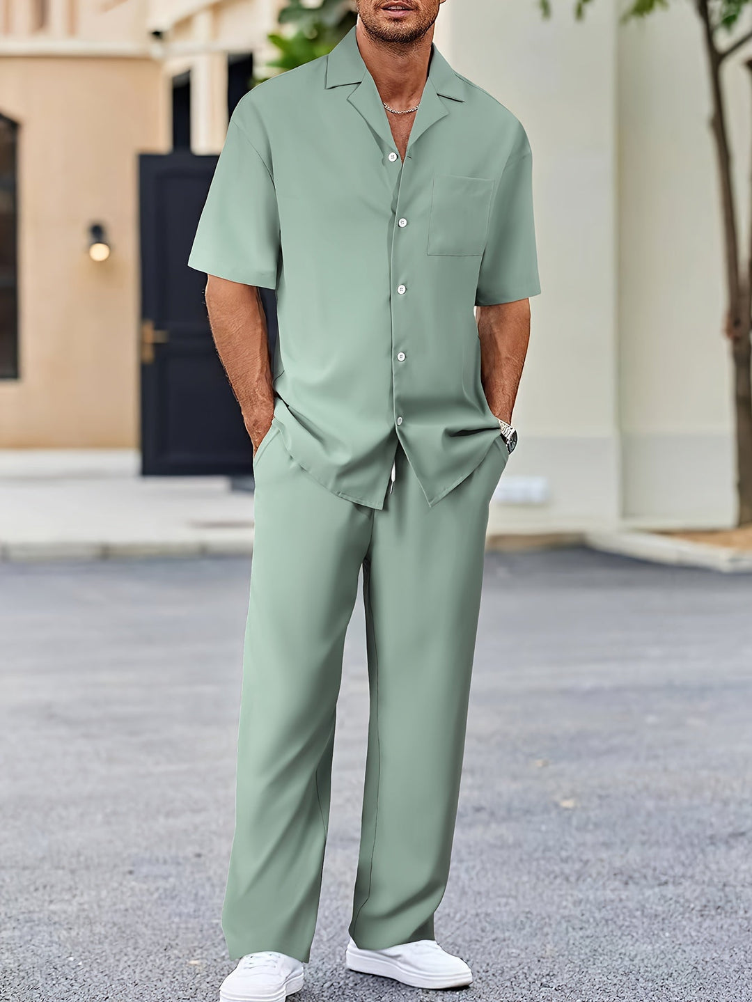Levoire | Ensemble D'Été En Couleur Unie Vert clair