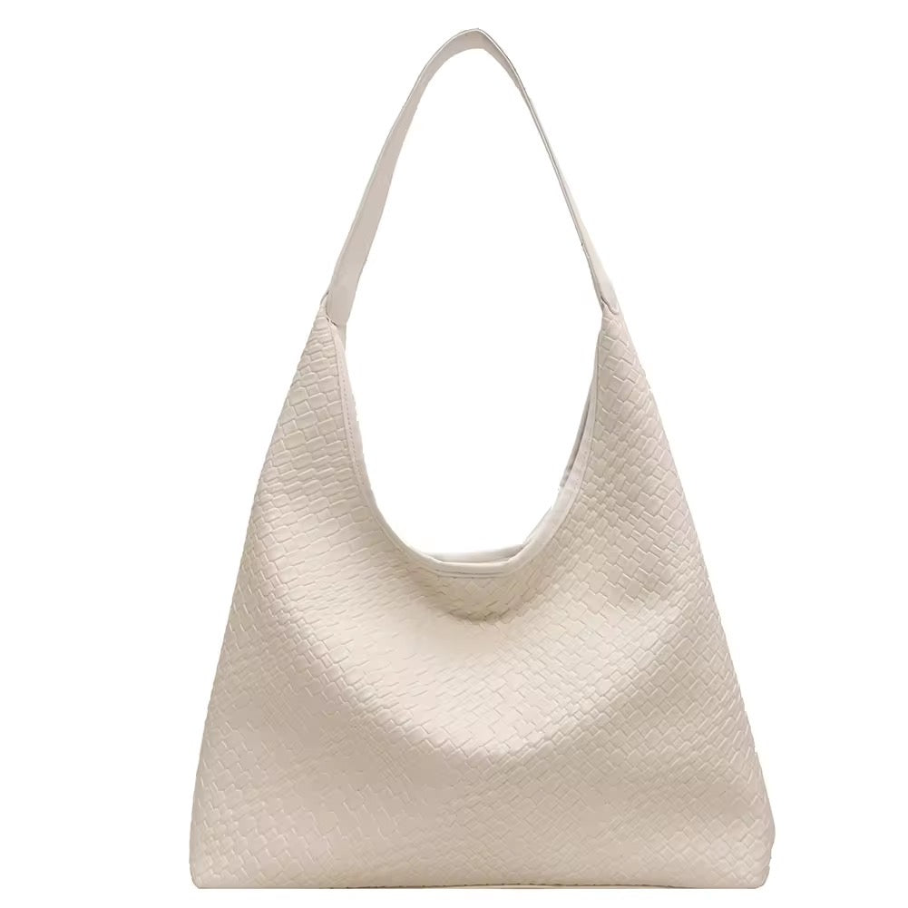 Levoire | Sac À Épaule Stylé Avec Effet Tressé Crème blanc