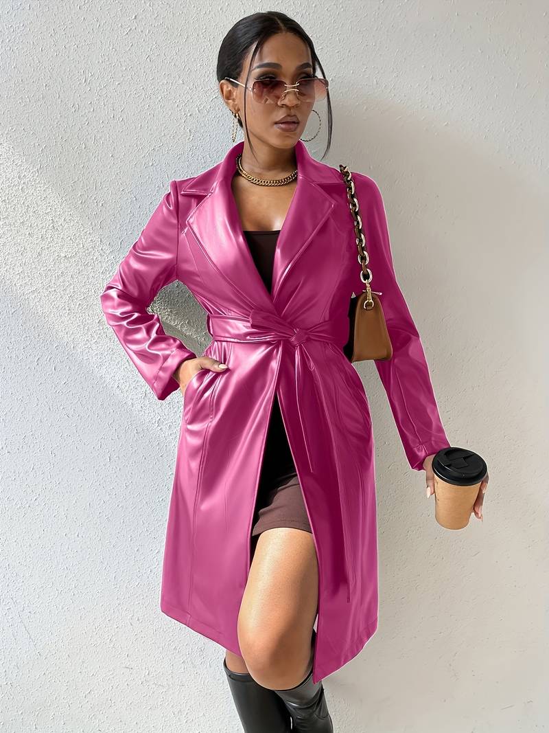 Levoire | Veste à col revers à manches longues avec ceinture Rosa