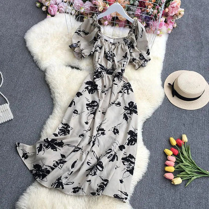 Levoire | Rennon imprimé robe à manches courtes Blanc B Une taille