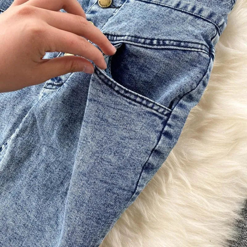 Levoire | Chemise et jupe en denim taille haute