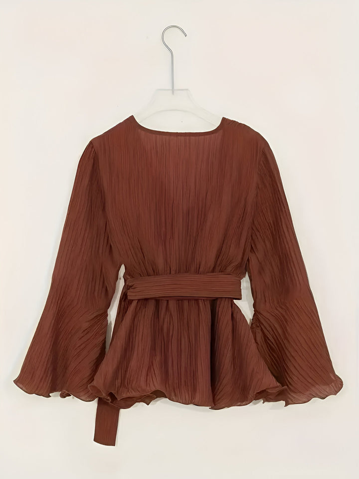Levoire | Chemise À Col En V Avec Cordon Et Volants