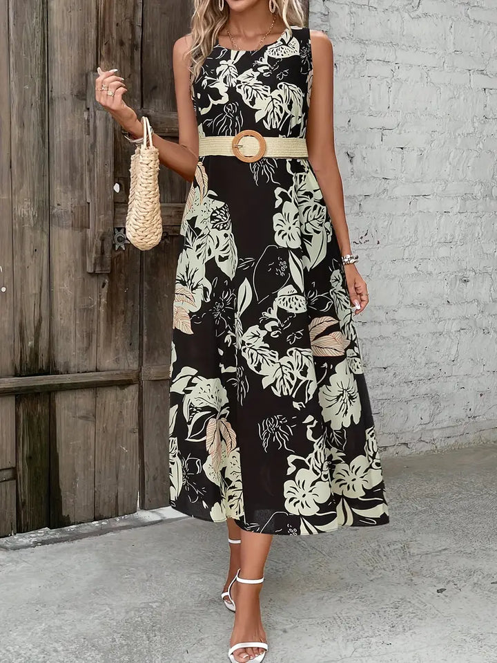 Levoire | Débardeur-Robe Avec Impression Florale Et Col Rond