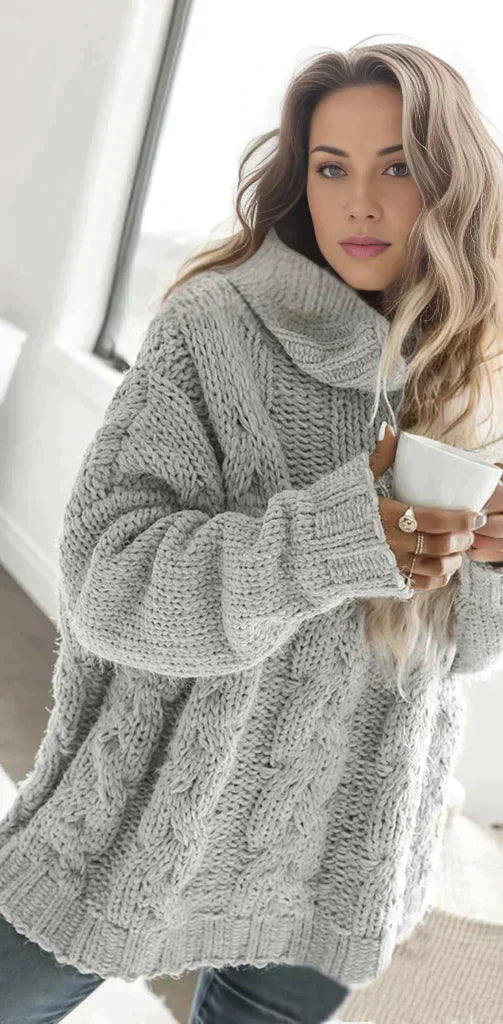 Levoire | Pull À Col Montant Taille Haute Gris
