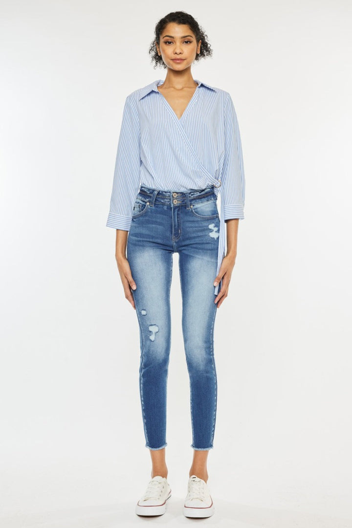 Levoire | Jean Skinny En Denim Raidoilla
