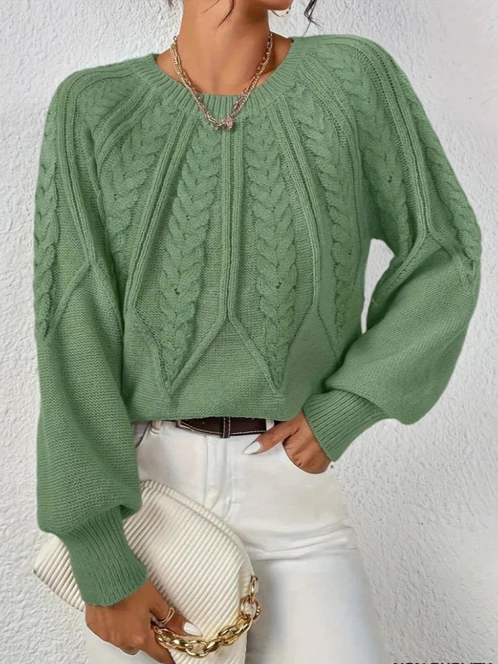 Levoire | Pull Chic En Tricot Tressé Vert clair