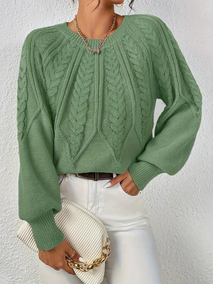 Levoire | Pull En Câble Décontracté Élégant Vert clair