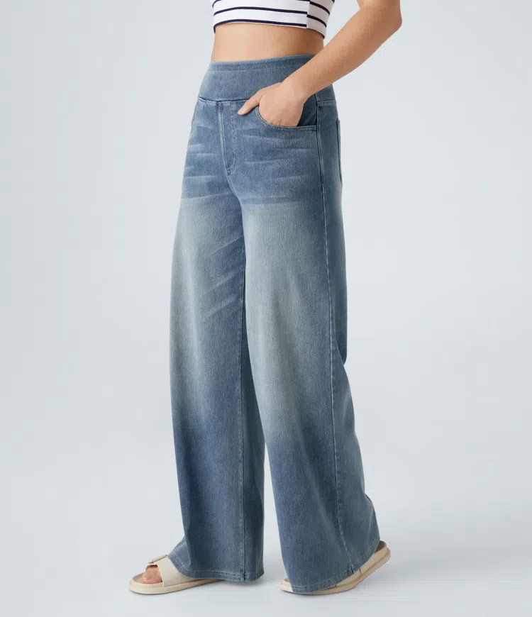 Levoire | Pantalon Denim Stretch Taille Haute Femme
