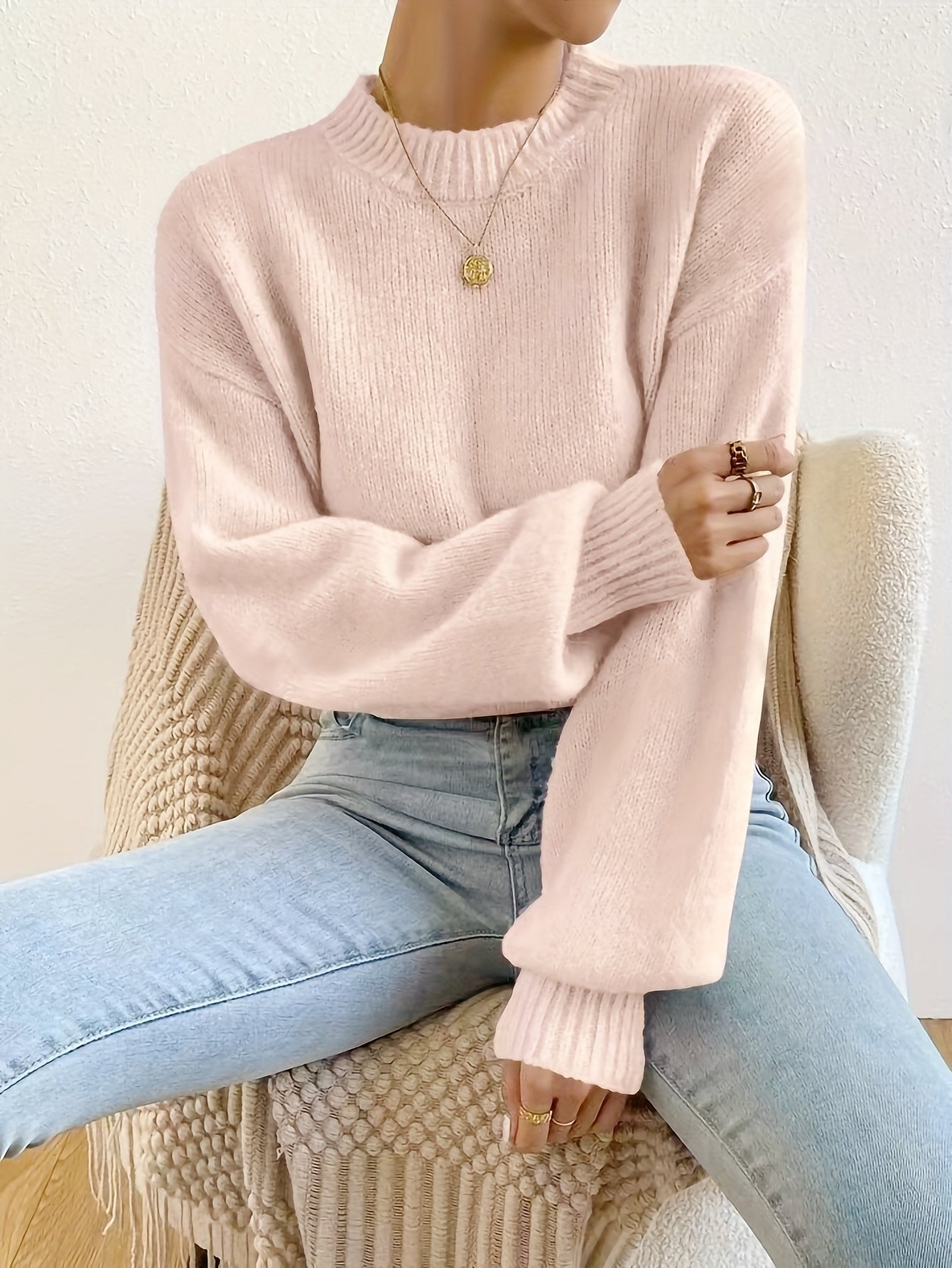 Levoire | Superbe Pull Avec Des Manches Lanternes Rosa