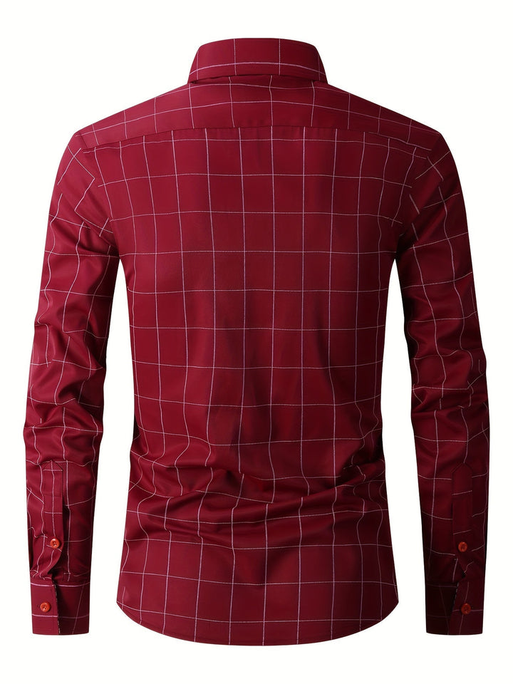 Levoire | Chemise D'Affaires À Carreaux À Manches Longues