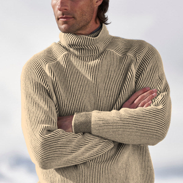 Levoire | Pull À Col Montant Confortable Pour Hommes Braun