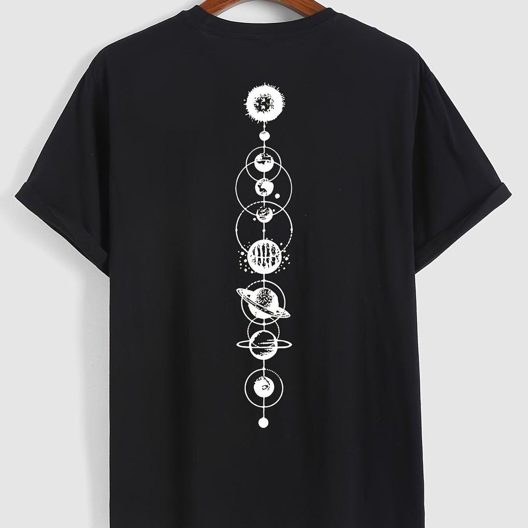 Levoire | T-Shirt Pour Hommes Rento Avec Imprimé Planètes En 100% Coton
