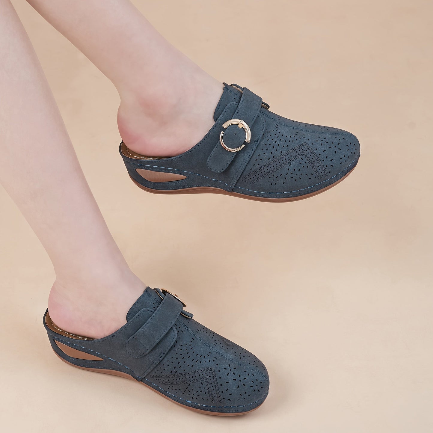 Levoire | Confortables Femmes Pantoufles Avec Semelle De Massage Non bleu