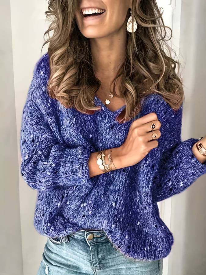 Levoire | Pull En Tricot En Fil Multicolore Bleu