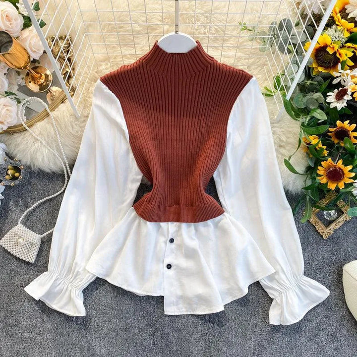 Levoire | Haut à manches bouffantes Couleur caramel Une taille