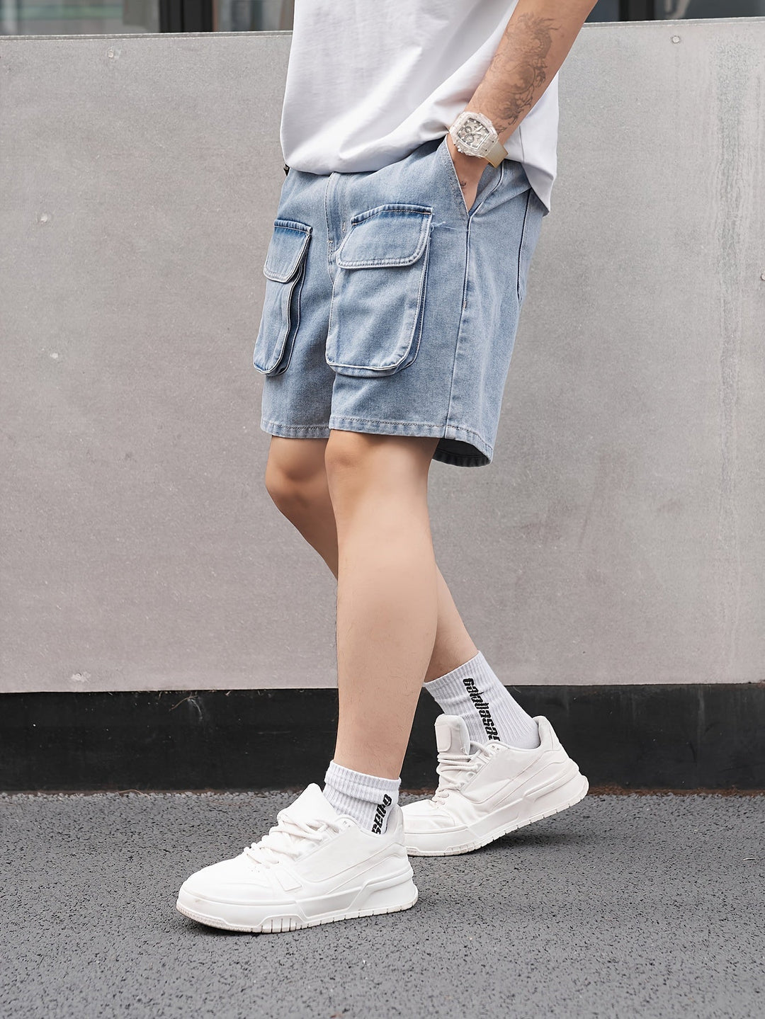Levoire | Shorts En Denim Forts Pour Hommes Avec Plusieurs Poches