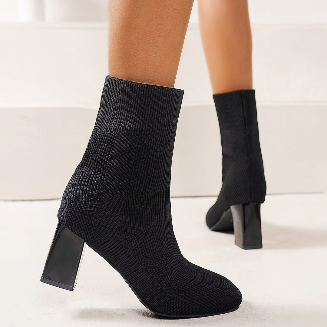 Levoire | Bottines À Semelle En Tricot Avec Tige Mi-Haute Et Talon Block