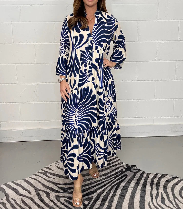 Levoire | Robe longue avec fermeture à boutons Bleu