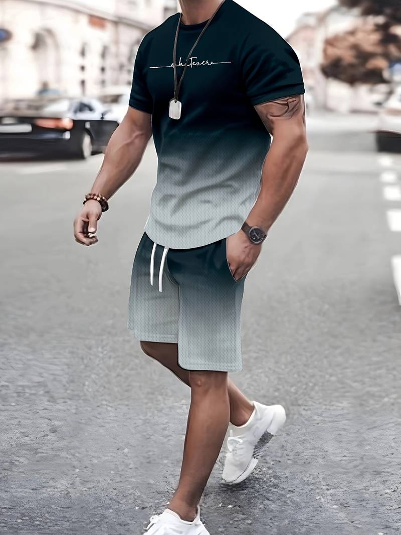 Levoire | T-Shirt À Manches Courtes Avec Col Rond Et Shorts Noir