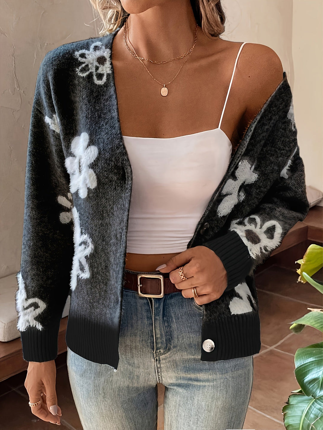 Levoire | Gilet Confortable Avec Motif Floral