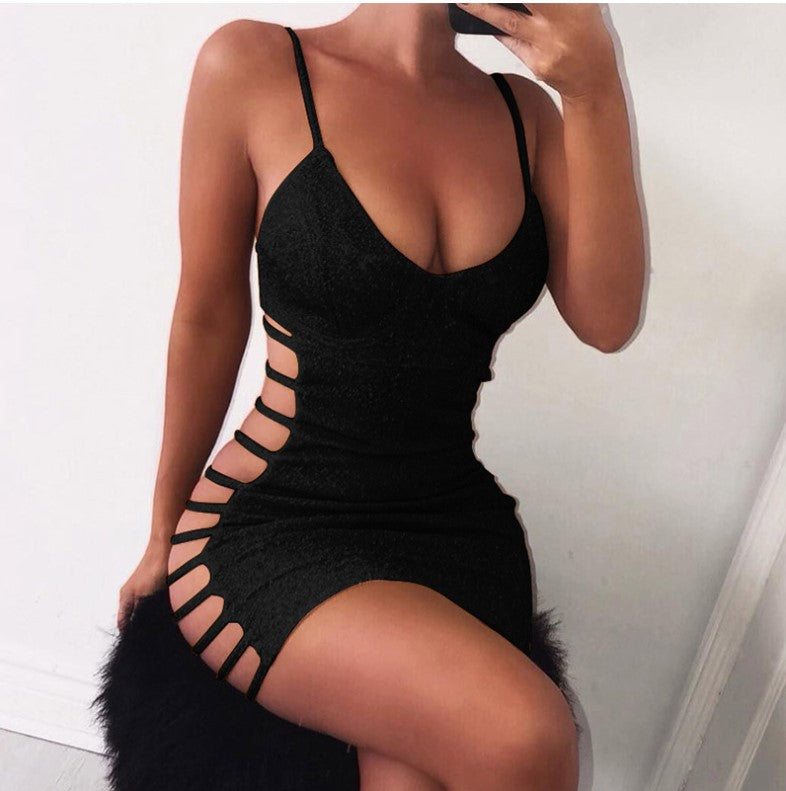 Robe mini scintillante pour femmes avec des détails découpés séduisants Levoire
