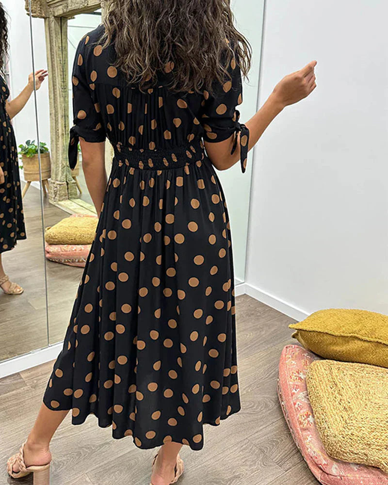 Levoire | Robe À Pois Avec Décolleté En V Profond