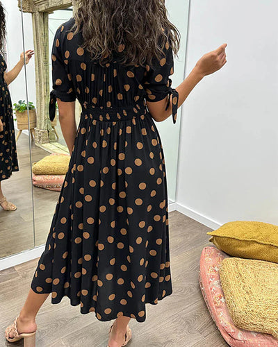 Levoire | Robe À Pois Avec Décolleté En V Profond