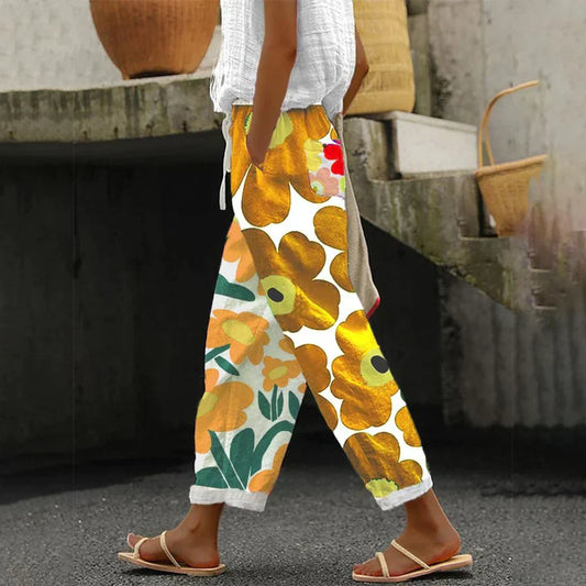 Levoire | Pantalon à l'imprimé floral frais Jaune