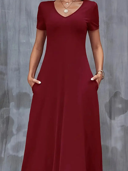 Levoire | Robe À Manches Courtes Avec Décolleté En V