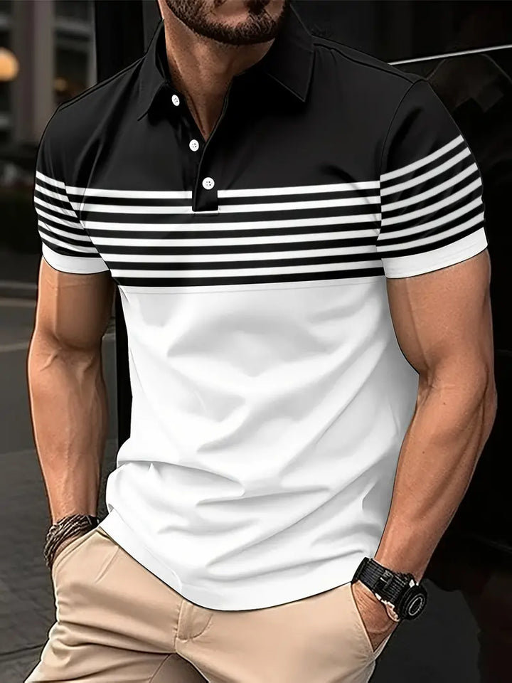 Levoire | Chemise Décontractée Rayée Manches Courtes Blanc
