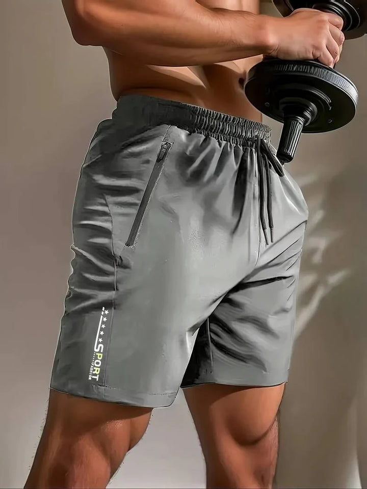 Levoire | Shorts De Sport Avec Cordon De Serrage Et Poches Zippées Gris clair
