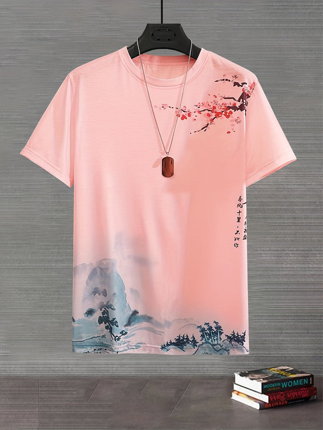 Levoire | T-Shirt Pour Hommes Avec Image De Paysage La couleur de Rosan
