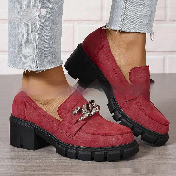 Levoire | Mocassins pour femmes à talons hauts et chaîne