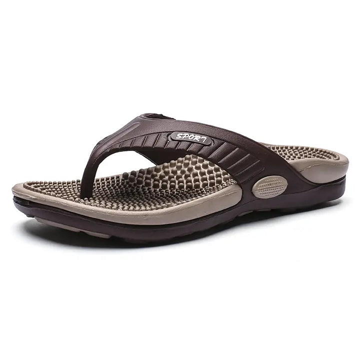Levoire | Tongs Légères Avec Semelle À Points De Pression Pour Hommes Khaki