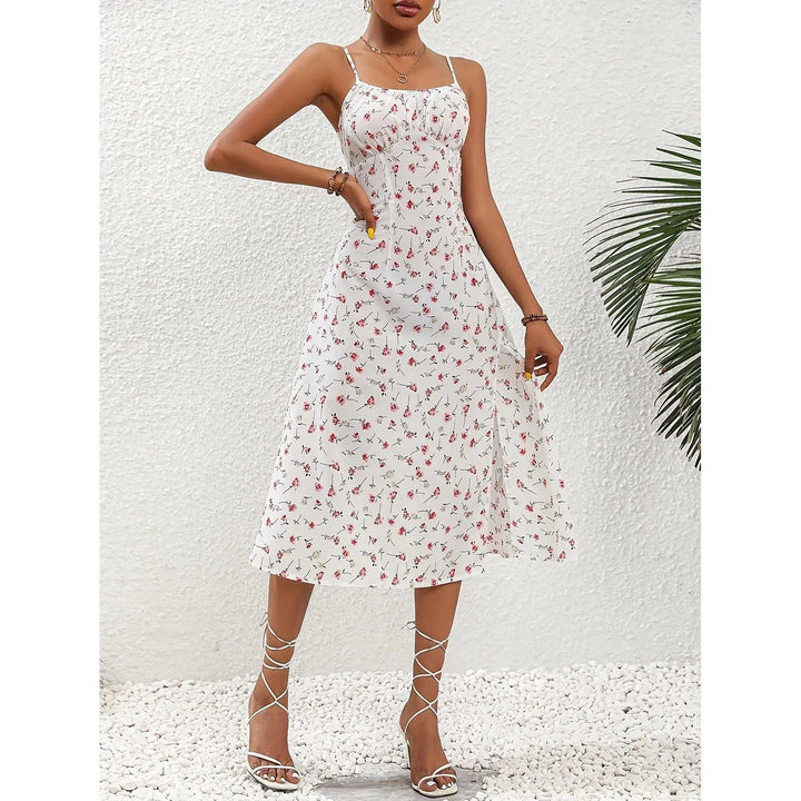 Levoire | Robe d'été longue avec une fente sexy pour femmes Blanc