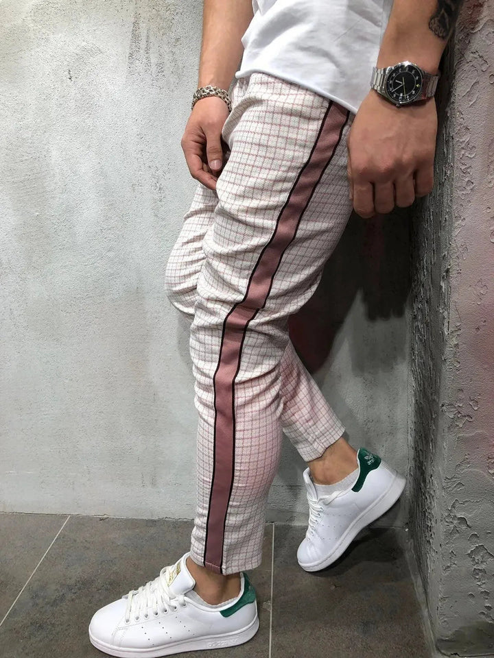 Levoire | Pantalons pour hommes avec bande latérale dans un style décontracté sportif Rosa