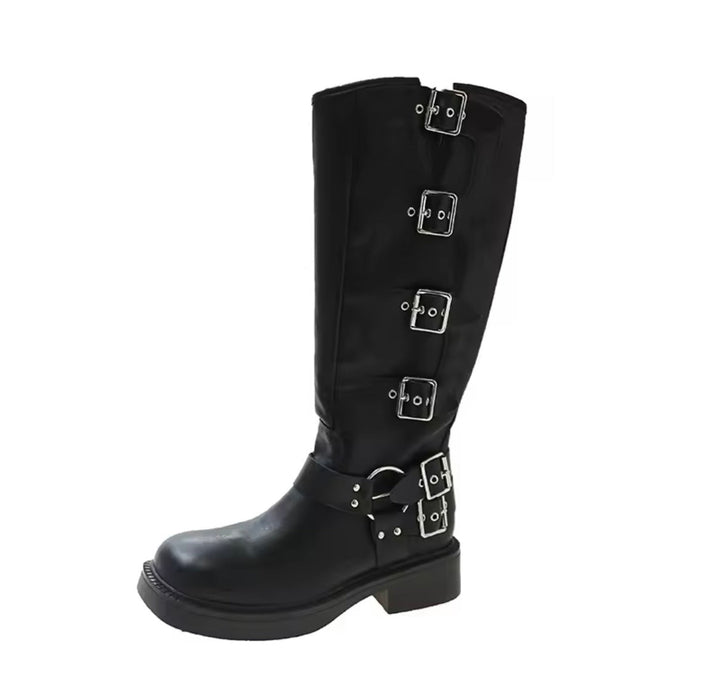 Levoire | Bottes Avec Boucles Et Talon Noir