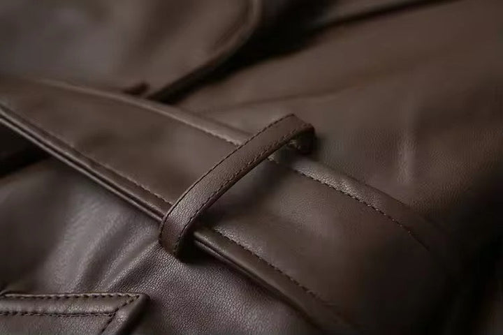 Levoire | Trench-Coat En Cuir Élégant Chic D'Automne