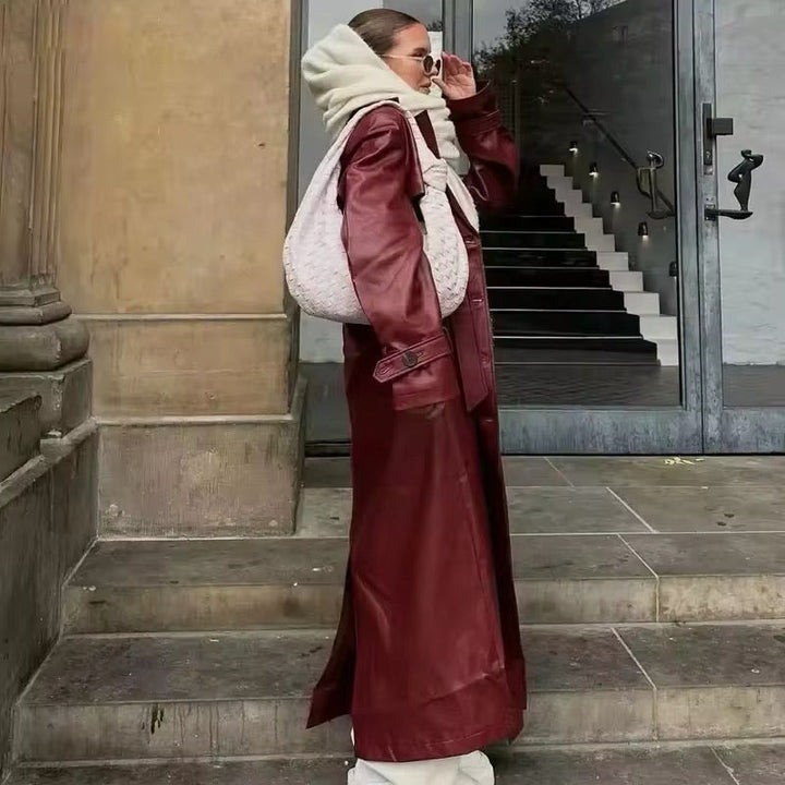 Levoire | Trench-Coat En Cuir Élégant Chic D'Automne