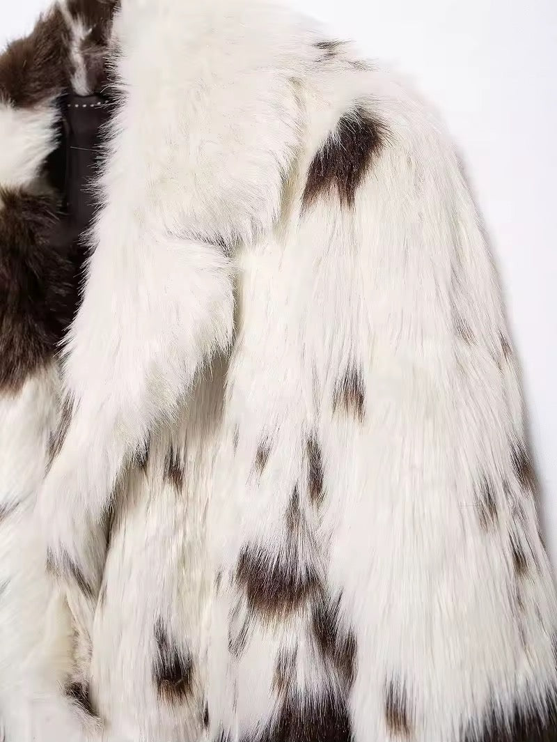 Levoire | Manteau En Fourrure Synthétique Plus Long En Design De Vache