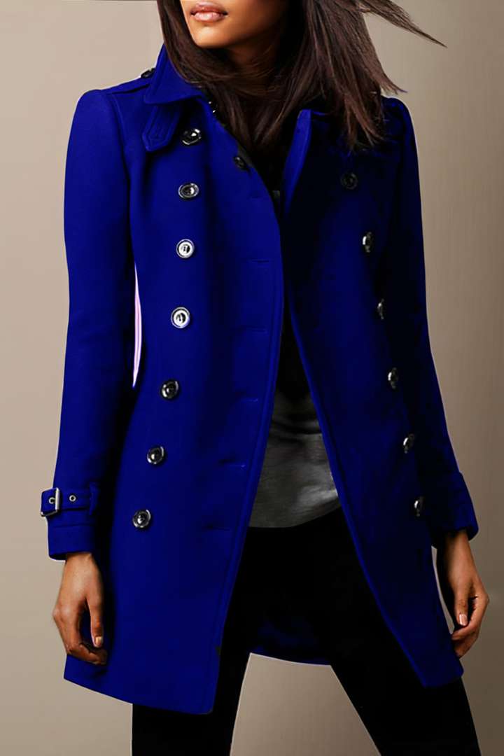 Levoire | Manteau Trench Long Élégant Bleu
