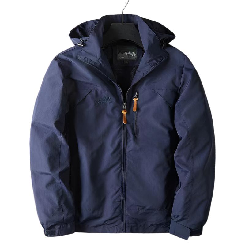 Levoire | Veste À Capuche Imperméable À Manches Longues Avec Fermeture Éclair Bleu