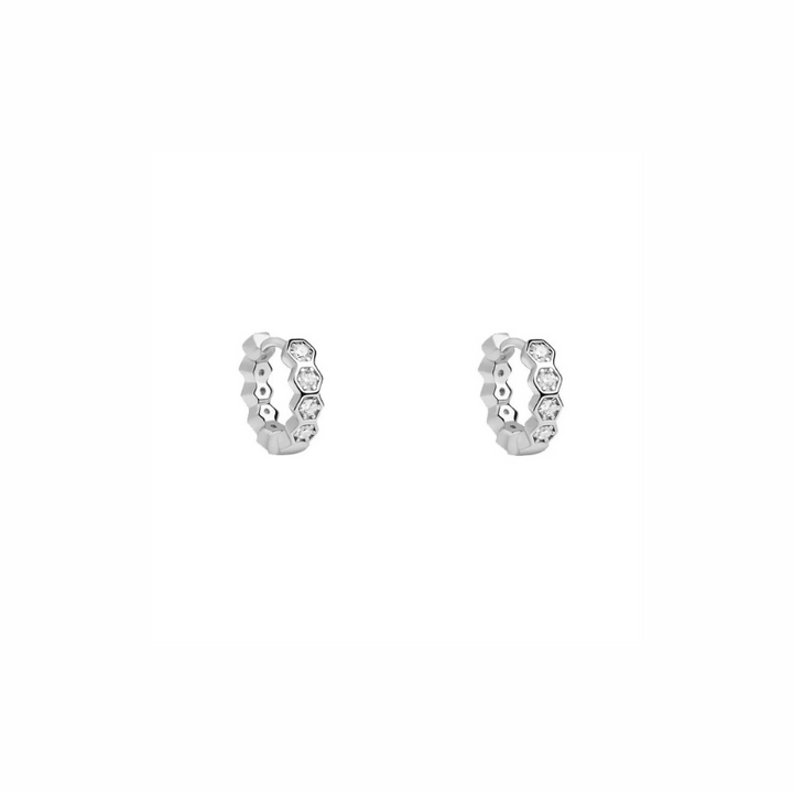 Levoire | Élégant Boucles D'Oreilles Hexagonales Or Argent Style 3