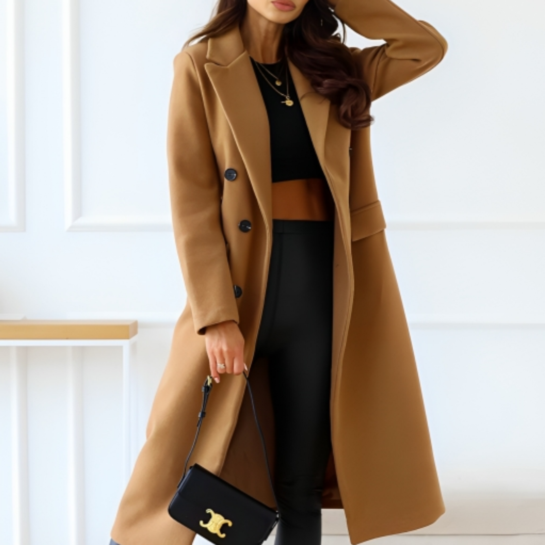 Levoire | Manteau Élégant Long Pour Femme Kaki