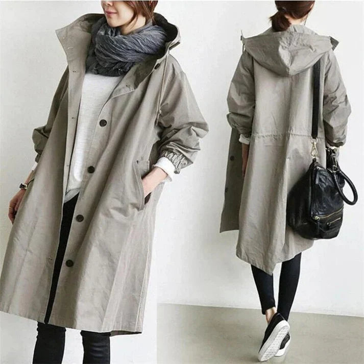 Levoire | Trench-Coat Imperméable Avec Capuche Gris clair