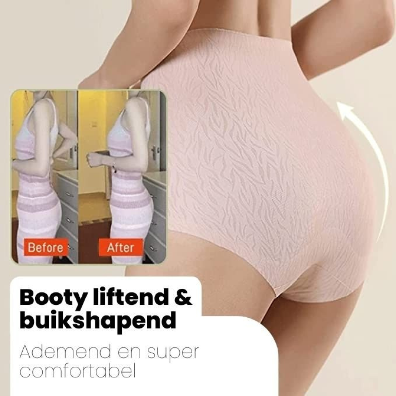 Levoire | Femme Culotte Remonte-Fesses Sous-vêtements Femme Sans Couture & Taille Haute Contrôle Abdominal Noir+Rouge+Rose+Couleur de peau+Vert (5 pièces)