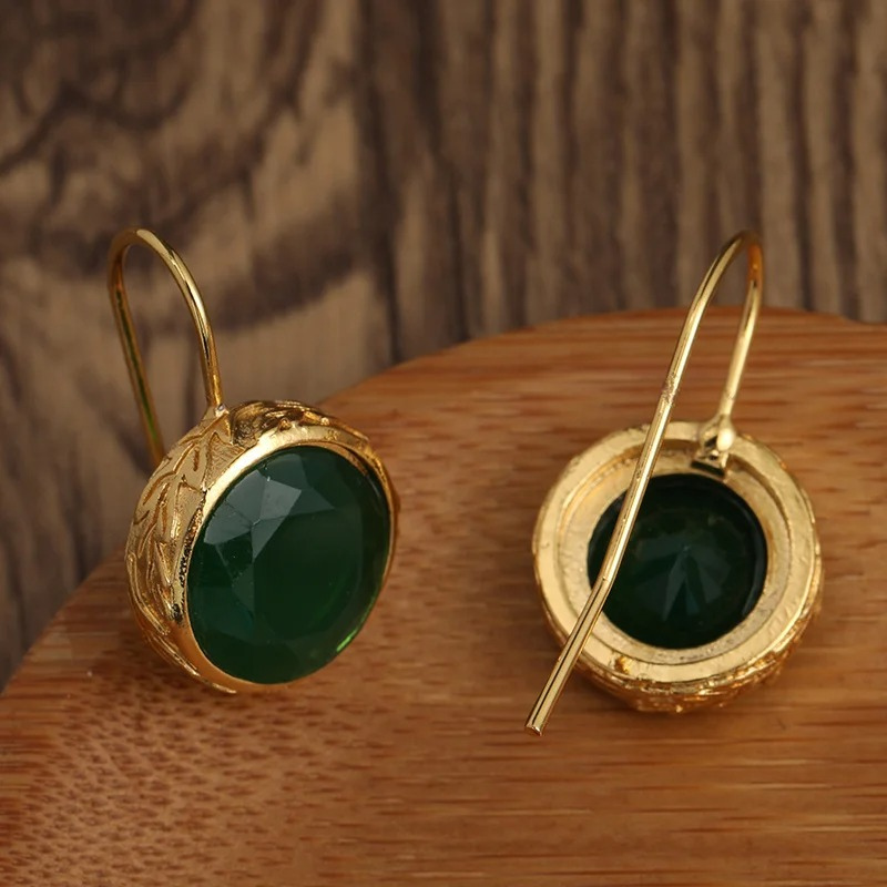 Levoire | Boucles D'Oreilles En Pierres Précieuses Vertes Plaquées Or
